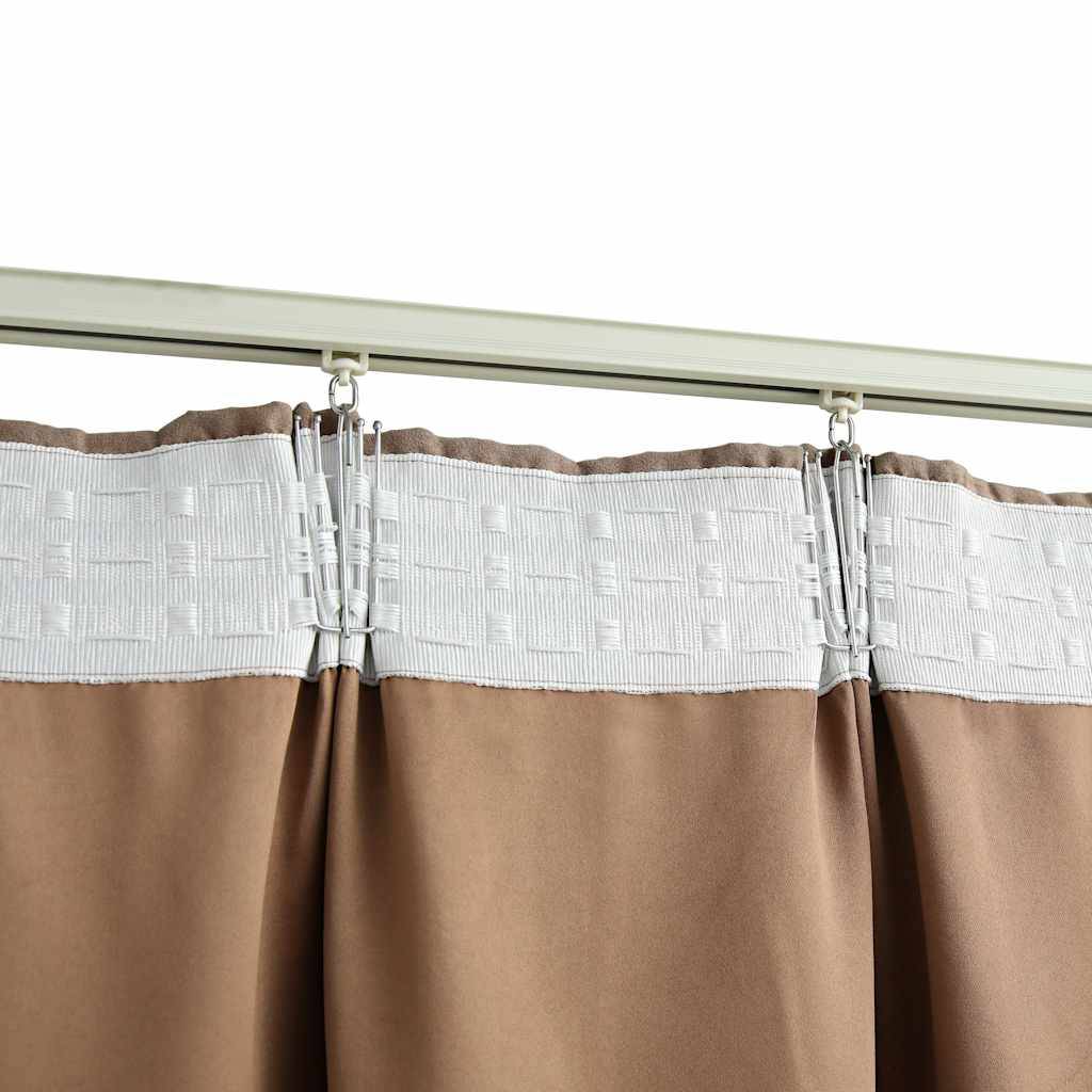 Rideaux occultants - Panneaux de rideau avec crochets 2 pcs Taupe 140x245 cm - Image 4