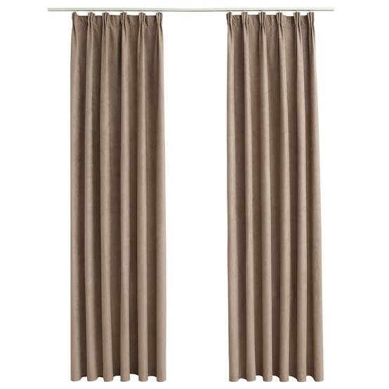 Rideaux occultants - Panneaux de rideau avec crochets 2 pcs Taupe 140x245 cm - Image 1