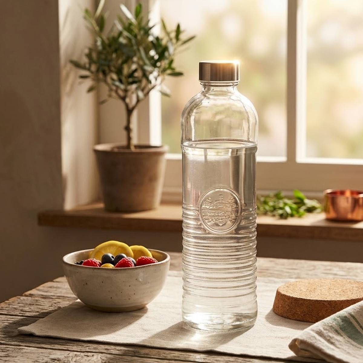Bouteille en verre "Babord" - Transparent - 1 L - Image 3