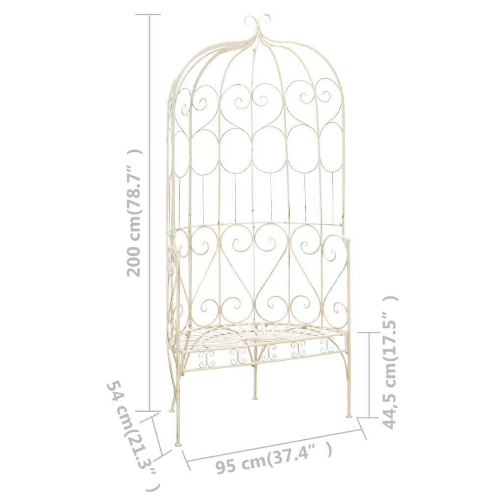 PANGIVO - Banc de jardin fer forgé blanc antique 95 x 54 x 200 cm - PANGIVO - Image 6