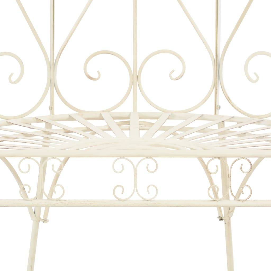 PANGIVO - Banc de jardin fer forgé blanc antique 95 x 54 x 200 cm - PANGIVO - Image 5
