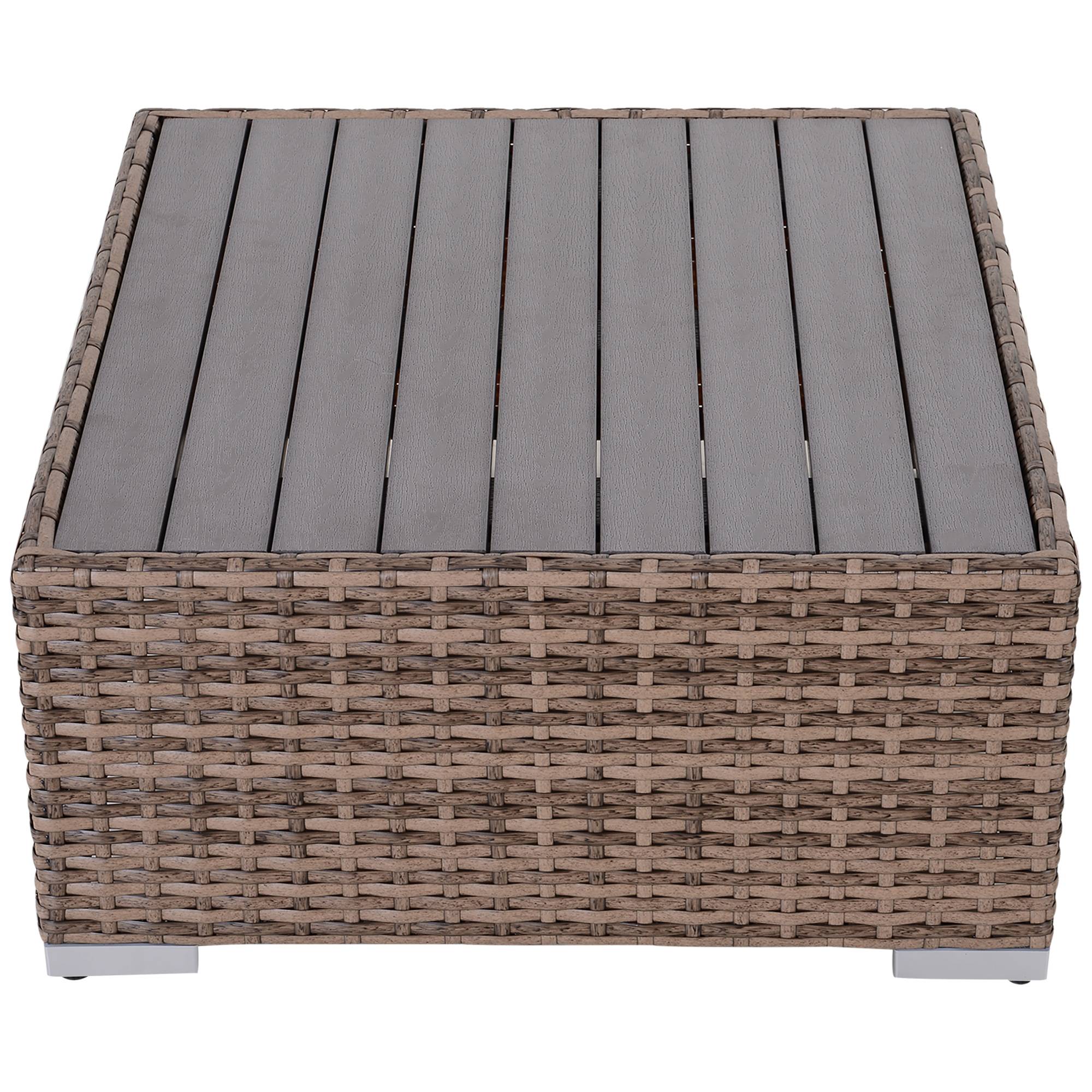ComfortXL - Salon de jardin modulable 7 pièces résine tressée métal grand canapé table gris - ComfortXL Outdoor Living - Image 10