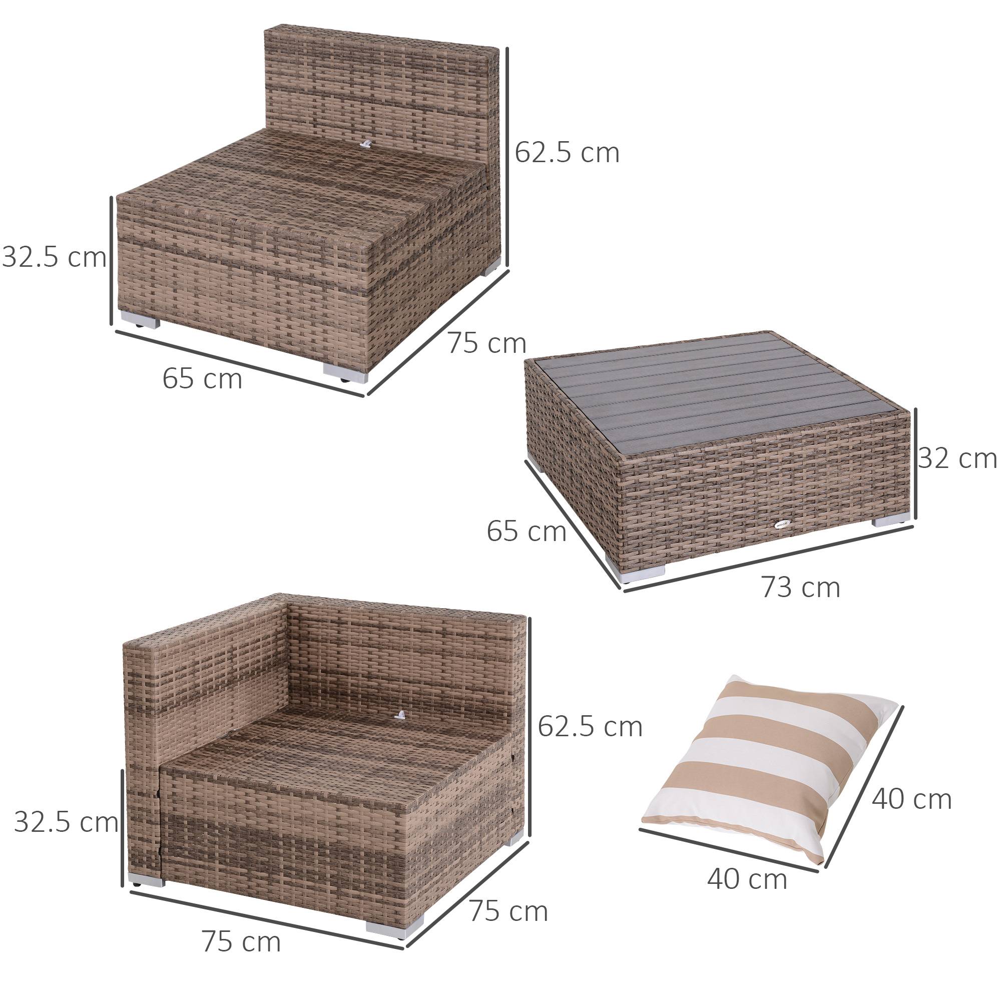 ComfortXL - Salon de jardin modulable 7 pièces résine tressée métal grand canapé table gris - ComfortXL Outdoor Living - Image 5