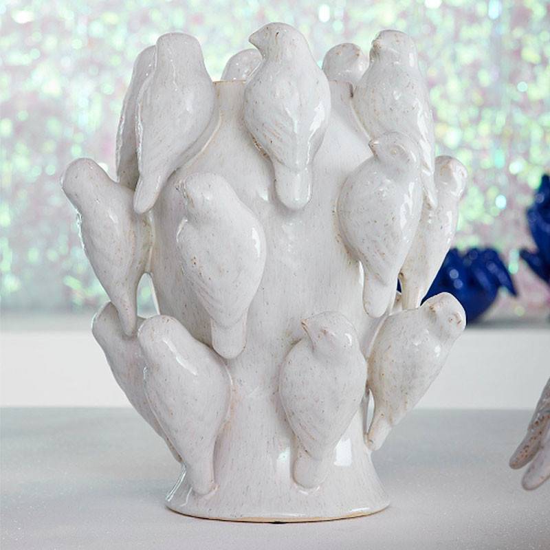 Vase avec petits oiseaux 23x23x27cm - Image 1