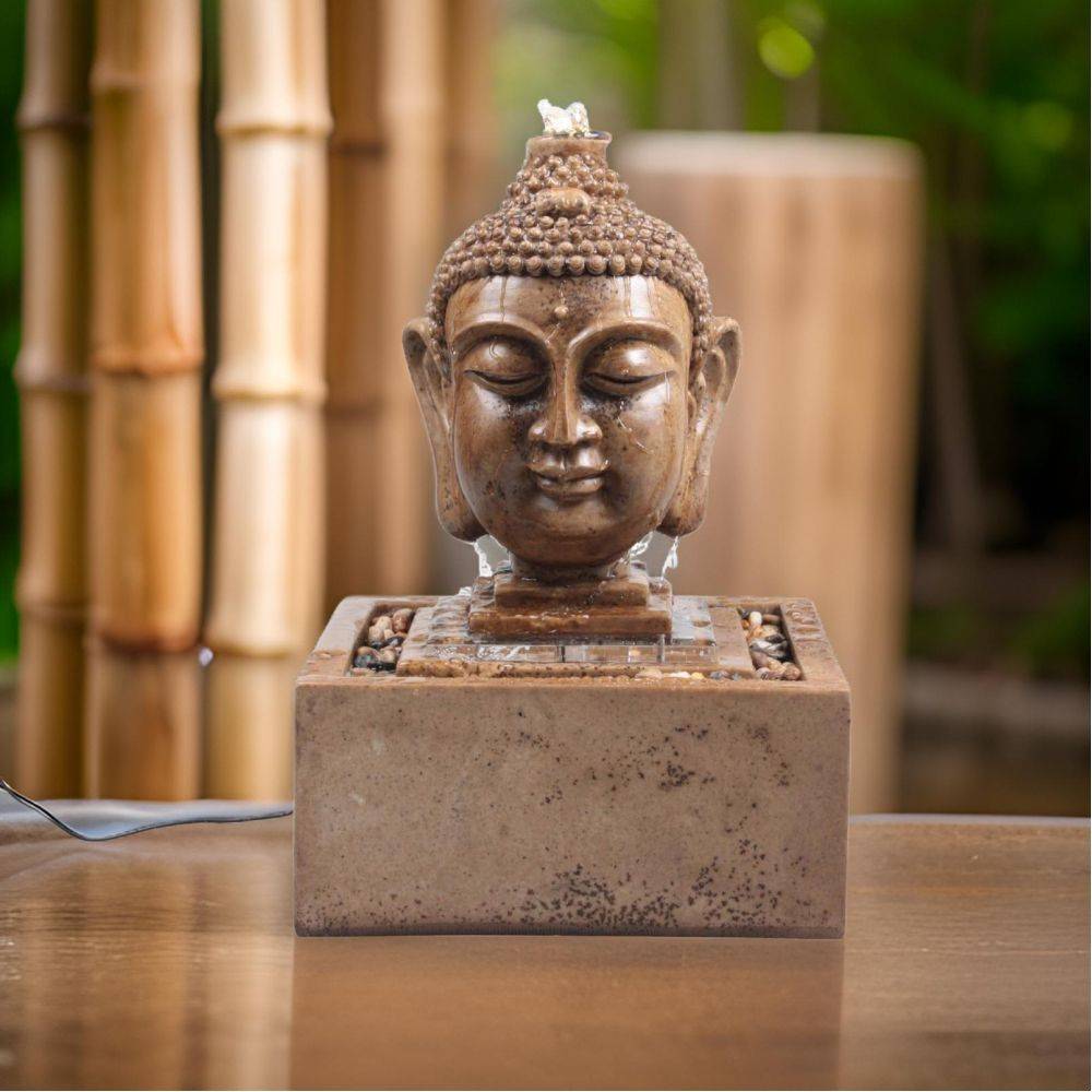 Stonelite - Fontaine tête de bouddha 30 x 30 x 48.5 cm - Image 2