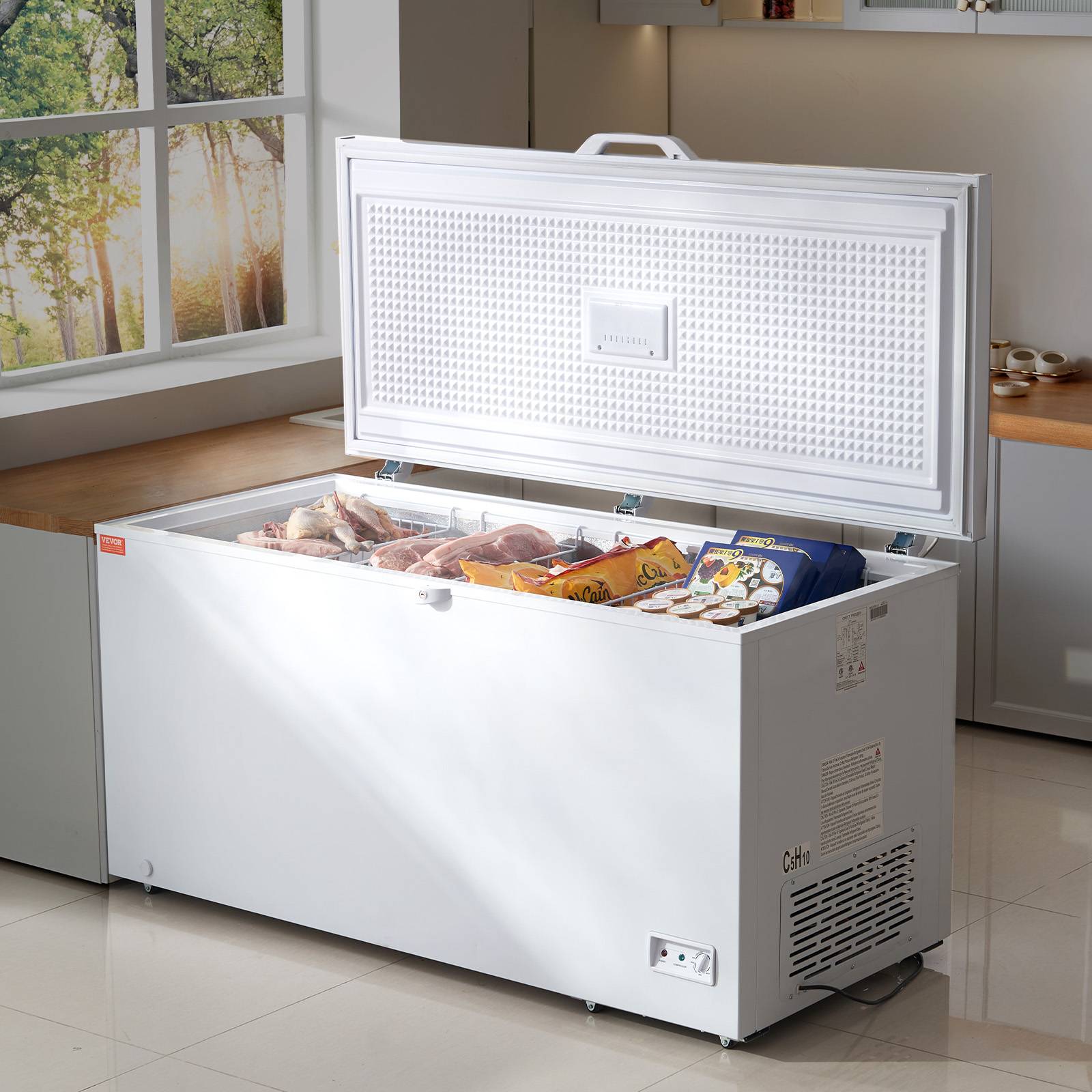 Vevor - VEVOR Congélateur coffre 488 L, 4 paniers, portes verrouillables, éclairage LED. - Image 8