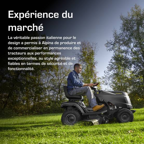Alpina - Tracteur AT3 98 HA, moteur 432cc, plateau 98cm, éjection latérale - ALPINA - Image 3