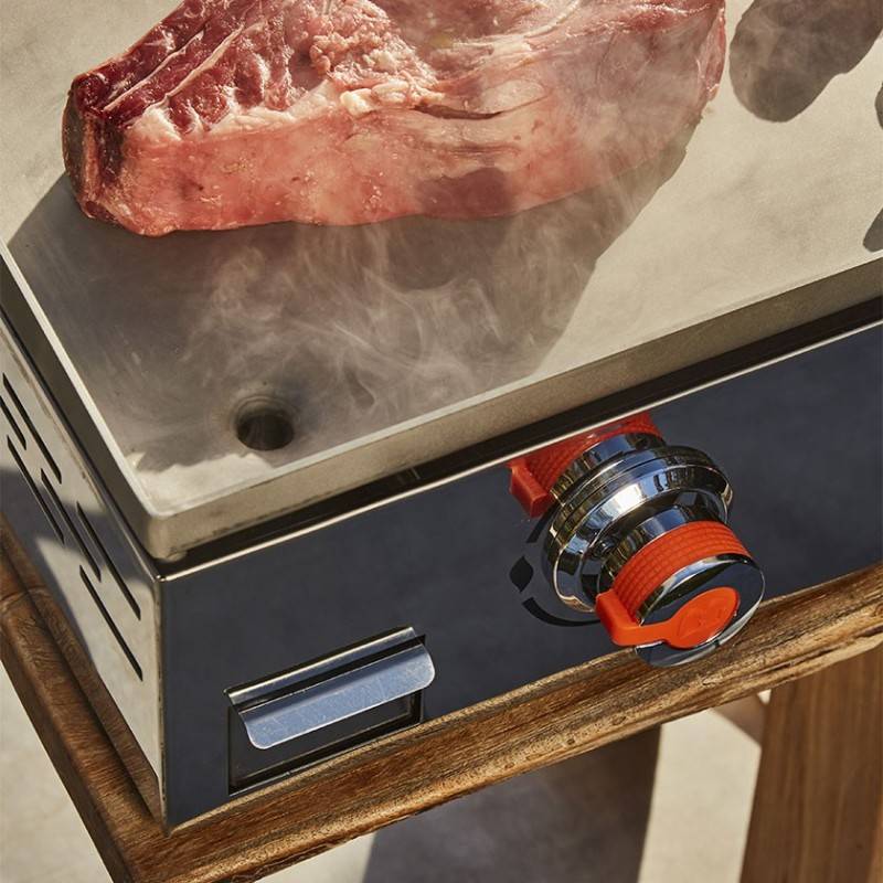 Brasero - plancha au gaz BRASERO Joana Inox 2 Feux - Surface de cuisson 53 x 40 cm - Gris - Image 4