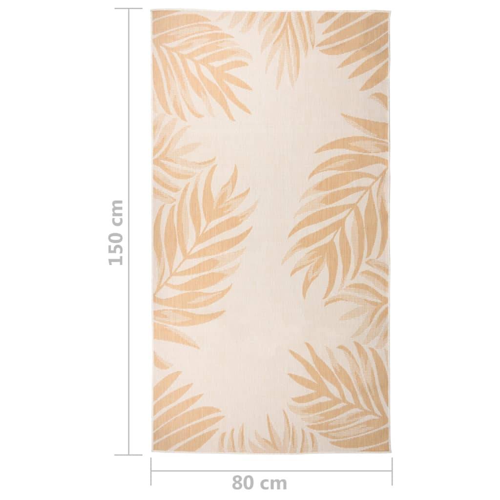 Tapis d'Extérieur Motif Feuille Tissage Plat en PP pour Balcon Terrasse Jaune 80x150 cm – ComfortXL Outdoor Living - Image 6