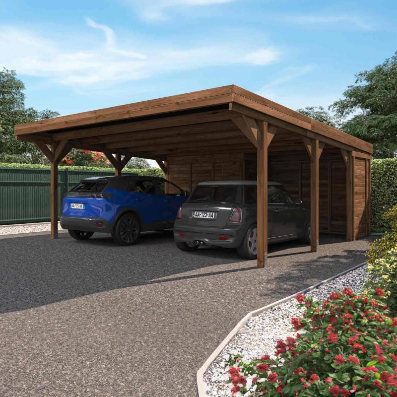 Cerland - CARPORT BOIS 2 VOITURES AVEC ANNEXE 39M² - Image 2
