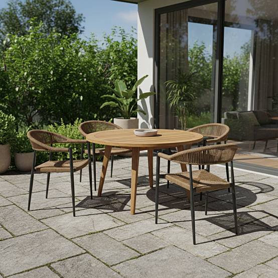 Fauteuil aluminium noir et corde tressée naturelle Casamance - Gecko Jardin - Image 7