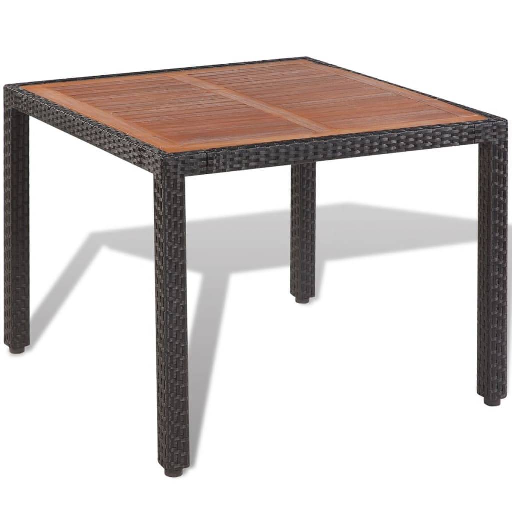 Helloshop26 - Salon de jardin meuble d'extérieur ensemble de mobilier 5 pièces avec coussins résine tressée noir - Image 5