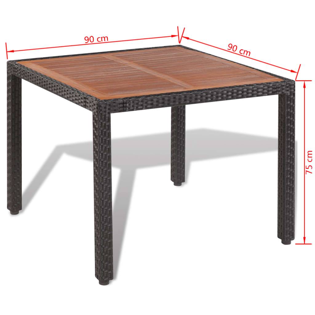Helloshop26 - Salon de jardin meuble d'extérieur ensemble de mobilier 5 pièces avec coussins résine tressée noir - Image 7