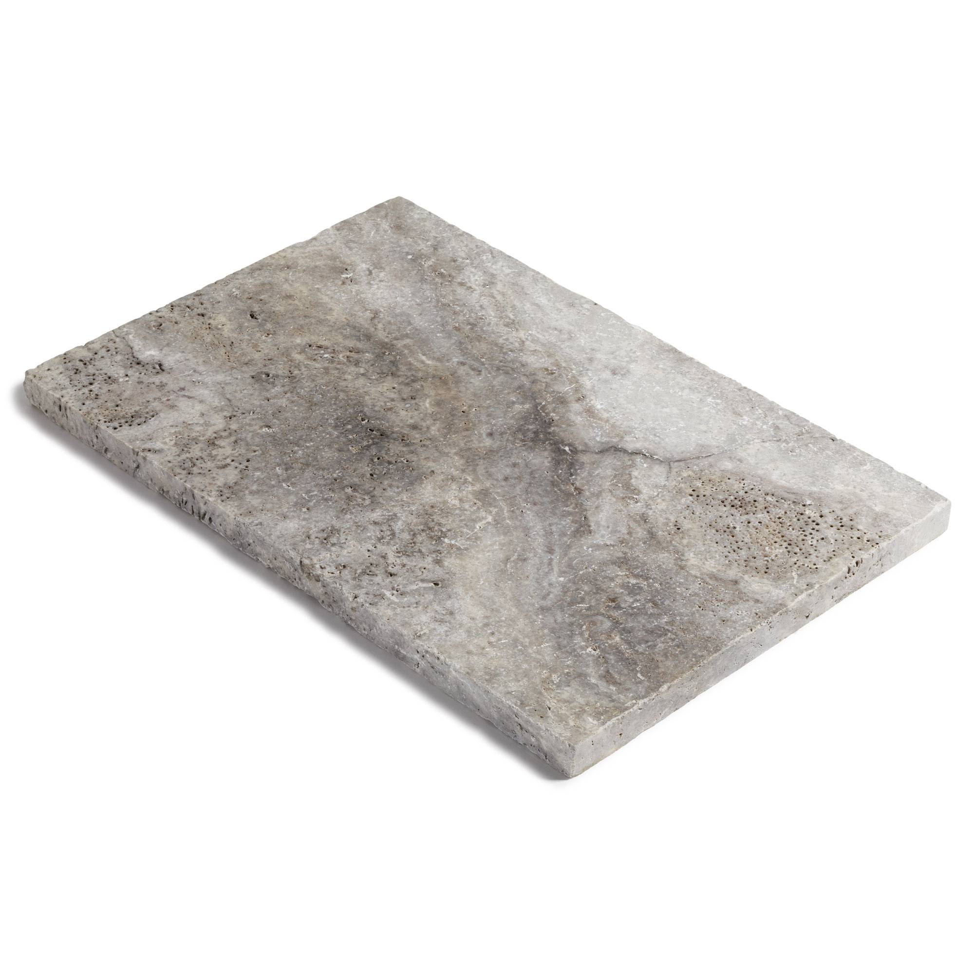 RO'MA Nature - Pas japonais Rectangle Travertin Gris Silver 61x40,6x3 cm (à l'unité) - RO'MA NATURE - Image 2