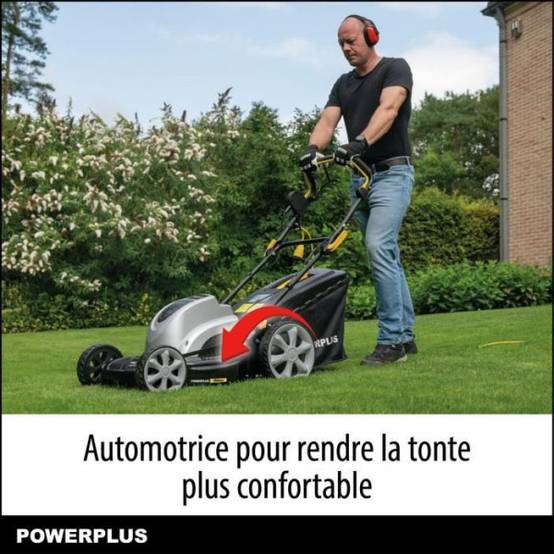 Tondeuse a gazon électrique - POWERPLUS - POWPG6290 - 1800 W - 460 mm Ø - Avec ramassage, mulching et éjection Arriere - Image 2