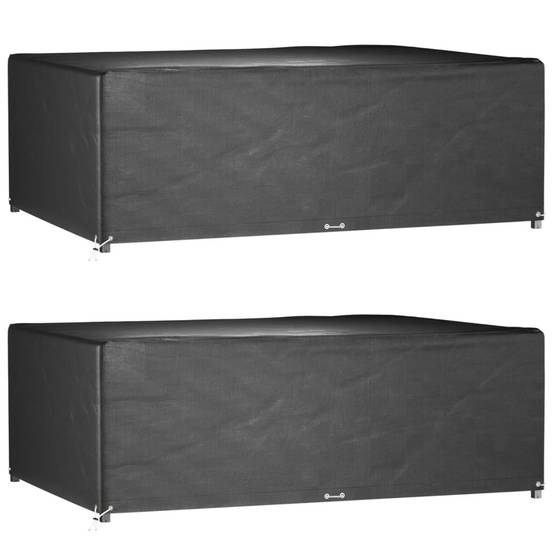 Lot de 2 Bâches de Protection PE pour Grand Salon de Jardin Imperméable Anti-UV Noir 270x180x90 cm – ComfortXL Outdoor Living - Image 1