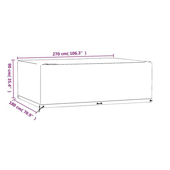 Lot de 2 Bâches de Protection PE pour Grand Salon de Jardin Imperméable Anti-UV Noir 270x180x90 cm – ComfortXL Outdoor Living - Image 10