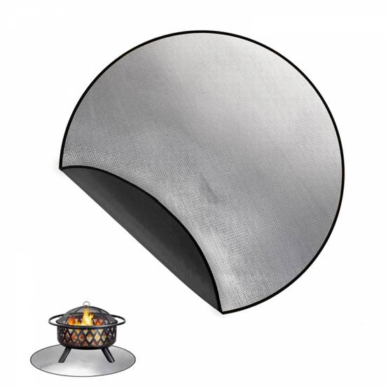 Accessoires de barbecue,Tapis de barbecue ignifuge et ignifuge pour barbecue en extérieur, camping, rond, 91 cm-Lytech - Image 1