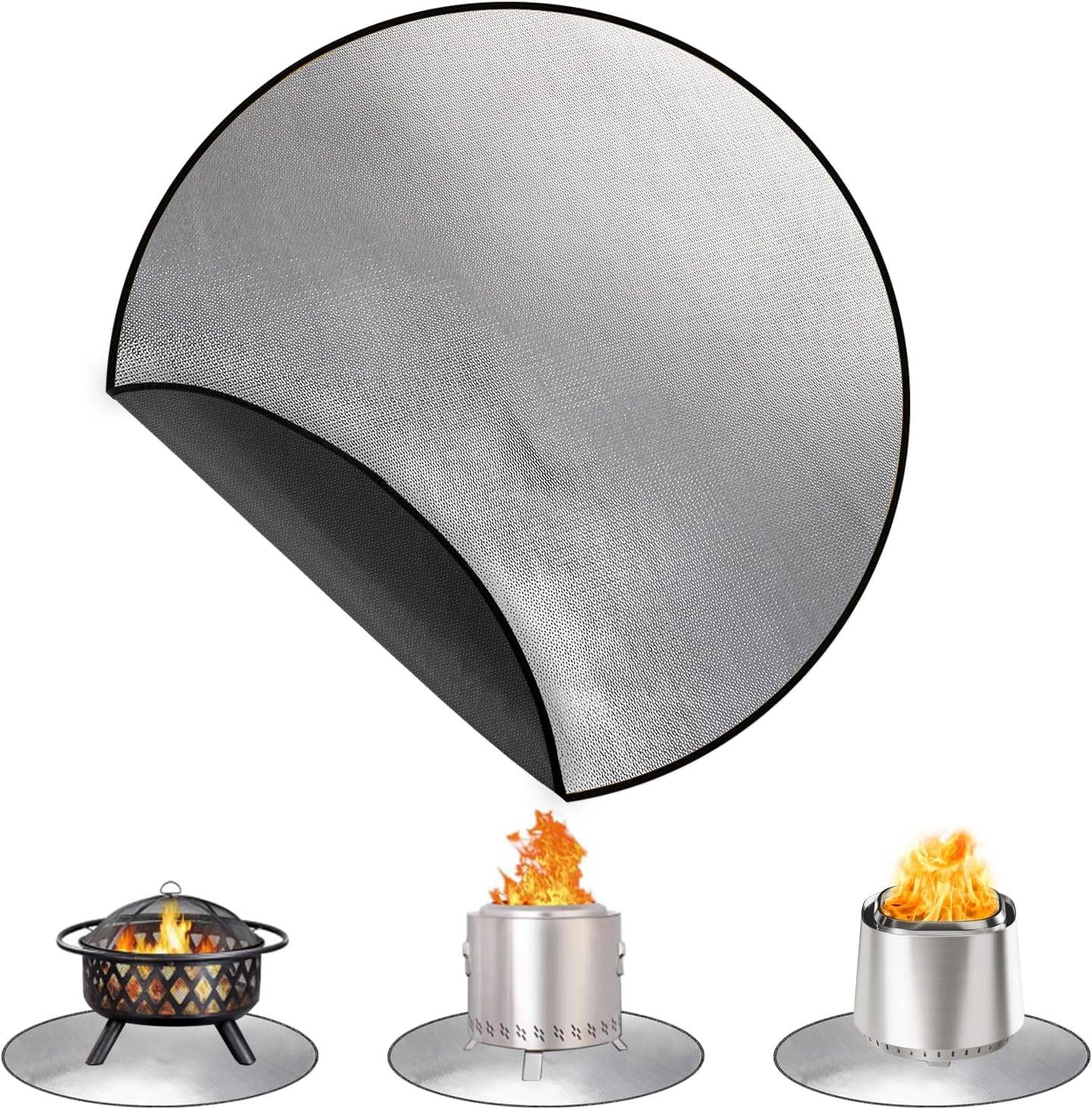 Accessoires de barbecue,Tapis de barbecue ignifuge et ignifuge pour barbecue en extérieur, camping, rond, 91 cm-Lytech - Image 8