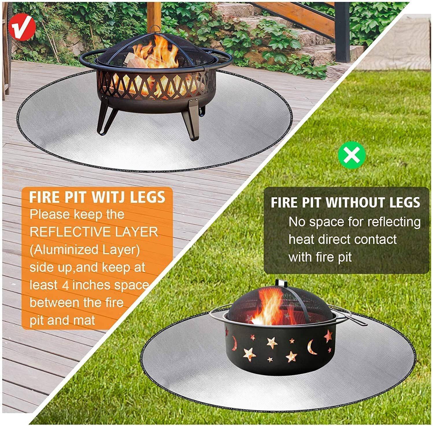 Accessoires de barbecue,Tapis de barbecue ignifuge et ignifuge pour barbecue en extérieur, camping, rond, 91 cm-Lytech - Image 5