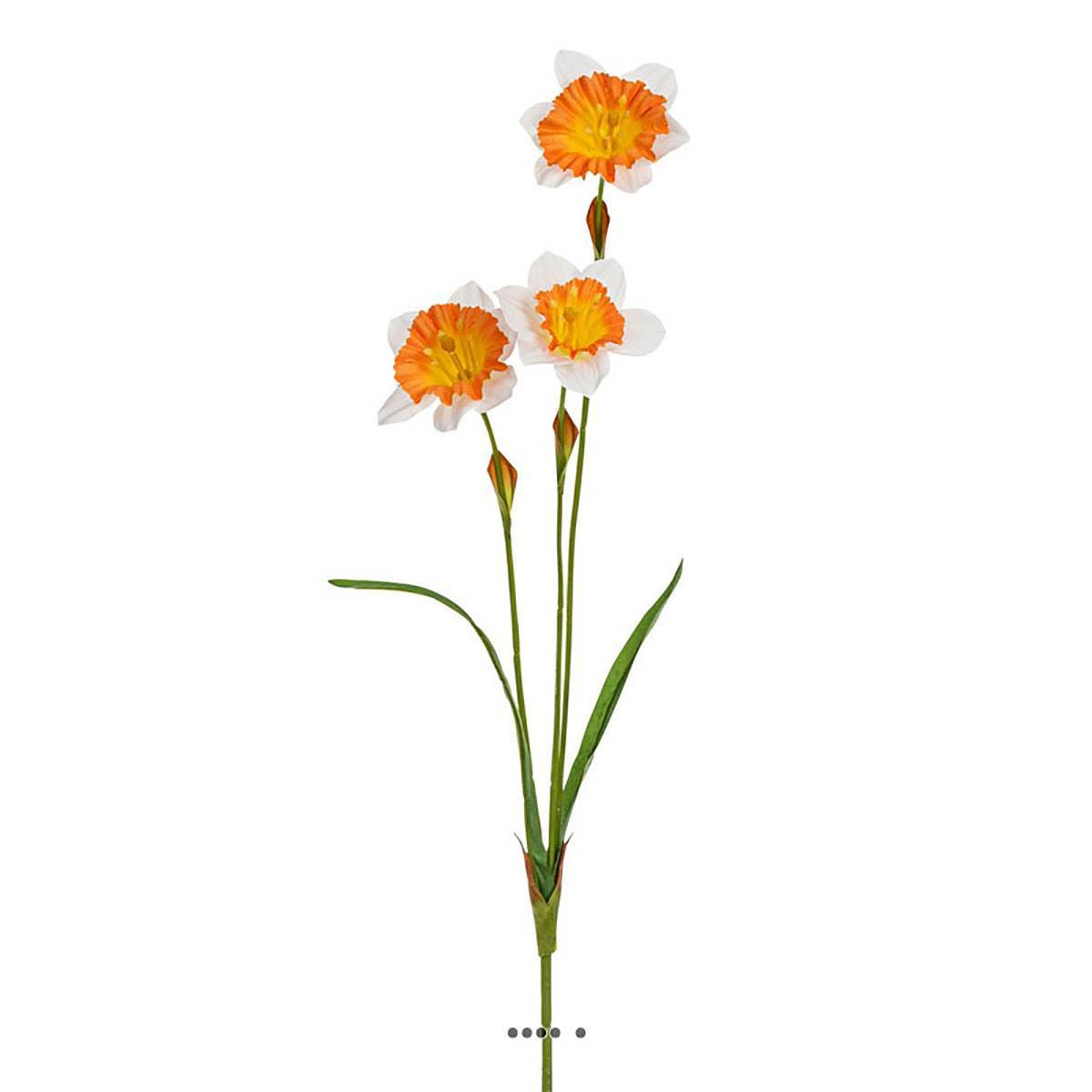 Jonquilles artificielles en tige 3 têtes H 58 cm Crème - couleur: Crème - Image 1