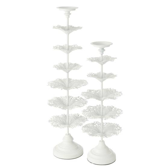 Photophore Design en Métal "Arbre" 79cm Blanc - Image 3