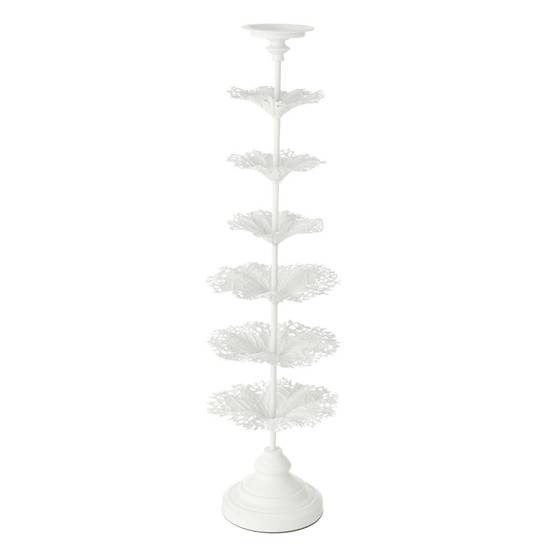 Photophore Design en Métal "Arbre" 79cm Blanc - Image 1