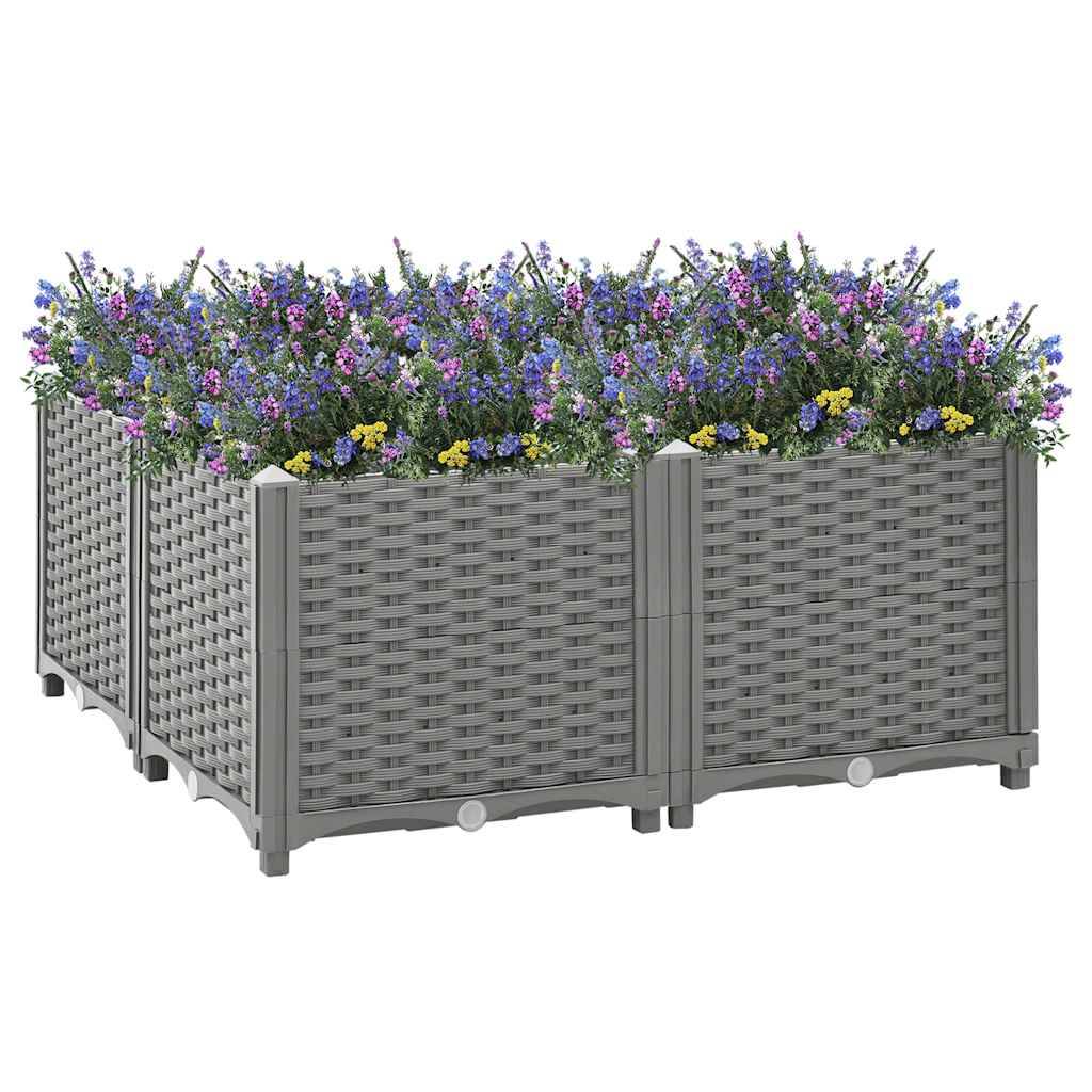 Prolenta Premium - Jardinière polypropylène gris  80 x 80 x 38 cm  - Prolenta premium p344.9
