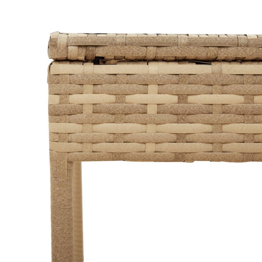 Chaise longue avec auvent et table beige résine tressée 62 x 200 x 130 cm, Poids :19.2kg - PANGIVO - Image 9
