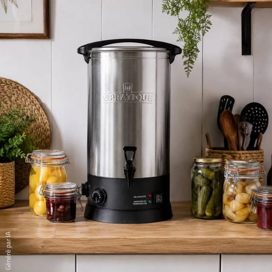 LE PRATIQUE - Stérilisateur inox 26 L Le Pratique – 10 bocaux de 1 L - Image 1