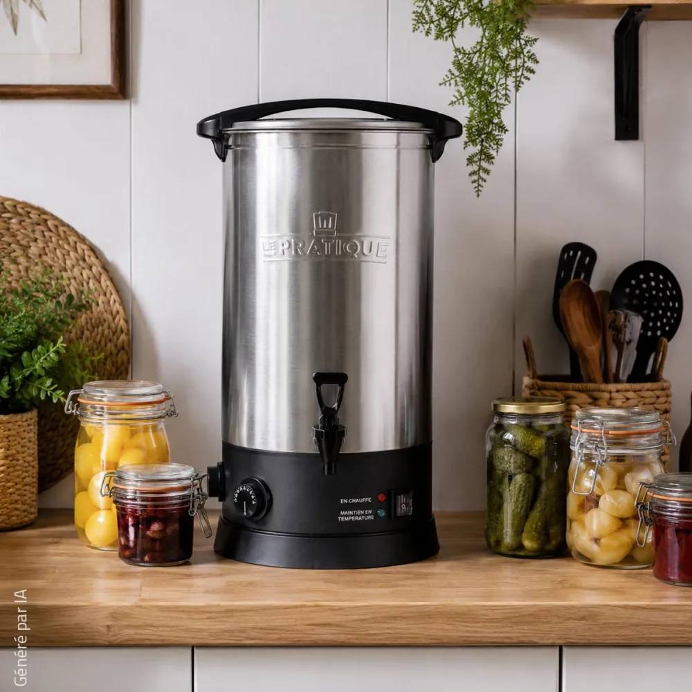 LE PRATIQUE - Stérilisateur inox 26 L Le Pratique – 10 bocaux de 1 L - Image 1