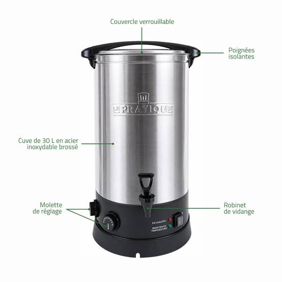 LE PRATIQUE - Stérilisateur inox 26 L Le Pratique – 10 bocaux de 1 L - Image 3
