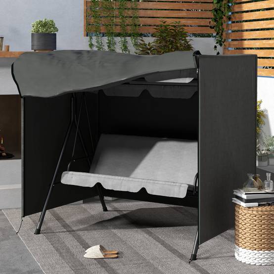 Housse de protection pour balancelle de jardin tissu Oxford imperméable 177x114x152cm gris foncé - ComfortXL Outdoor Living - Image 3