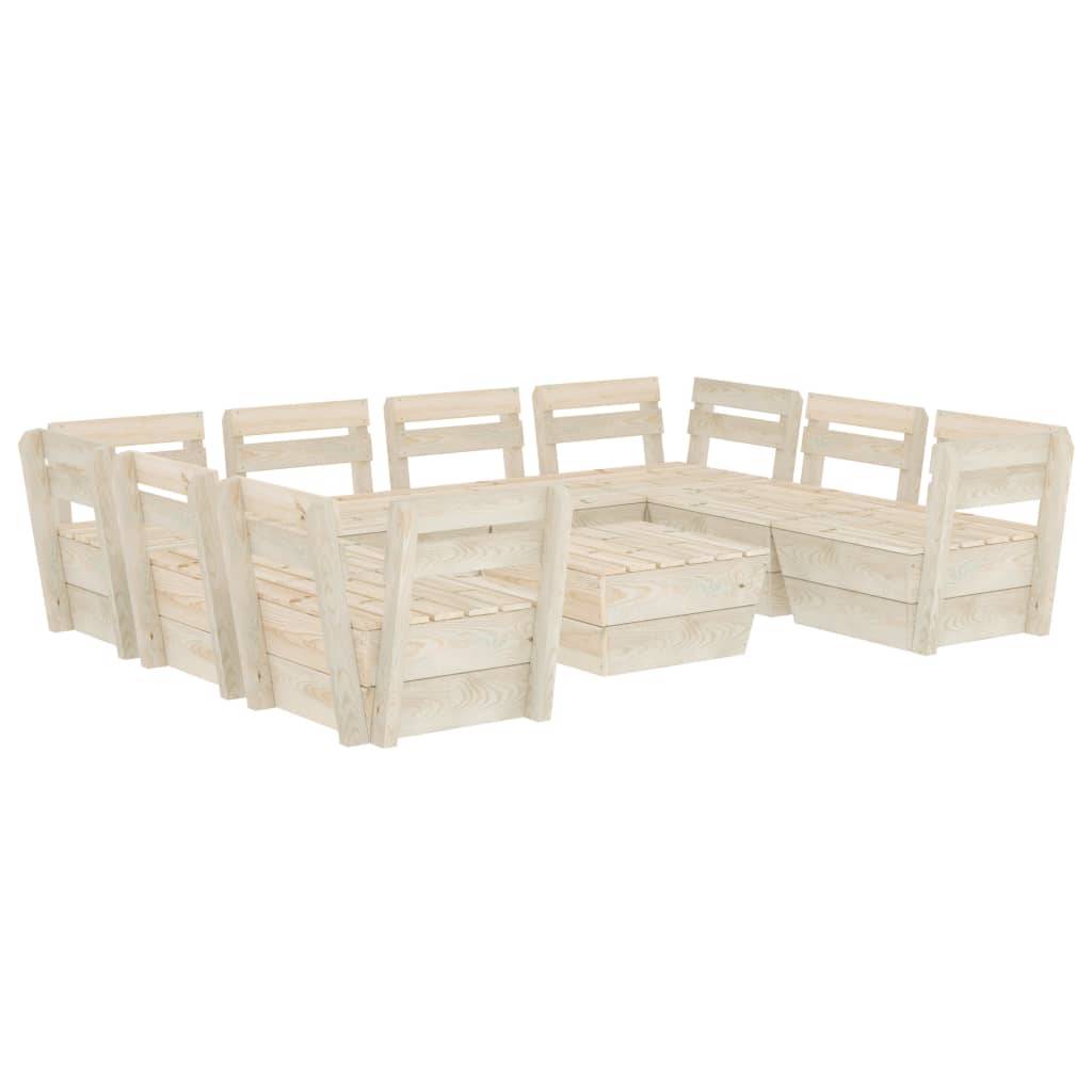 Vidaxl - Salon de jardin palette 9 pcs Bois d'épicéa imprégné vidaXL 3063726 - Image 2