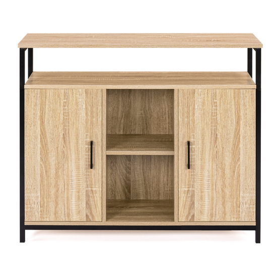 Buffet 100 cm DETROIT 2 portes avec étagères design industriel (compose ref 15343) - Image 6