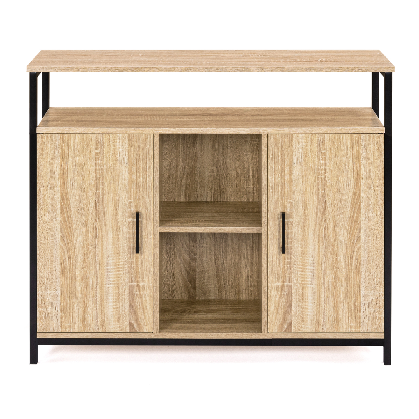 Buffet 100 cm DETROIT 2 portes avec étagères design industriel (compose ref 15343) - Image 6