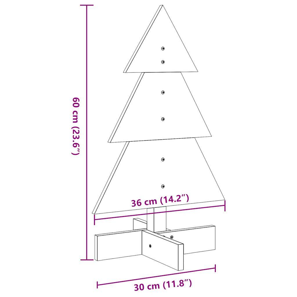ComfortXL - Sapin de Noël en Bois Pin Massif Décoration Intérieure 60 cm Brun – ComfortXL Outdoor Living - Image 8