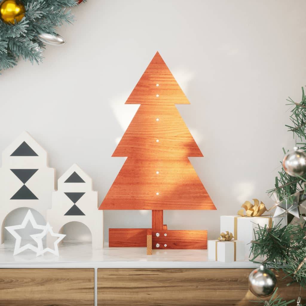 ComfortXL - Sapin de Noël en Bois Pin Massif Décoration Intérieure 60 cm Brun – ComfortXL Outdoor Living - Image 1