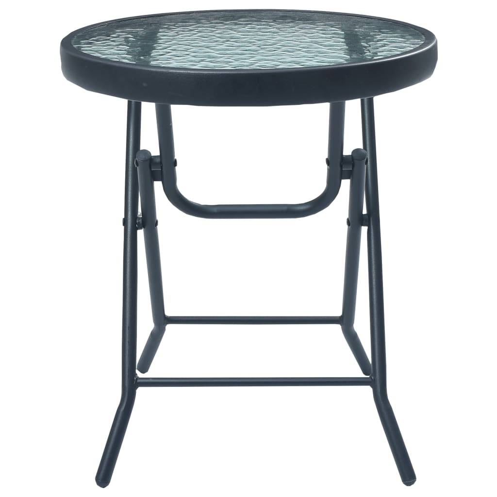 Helloshop26 - Ensemble de bistro jardin meuble extérieur terrasse 3 pièces noir acier - Image 3