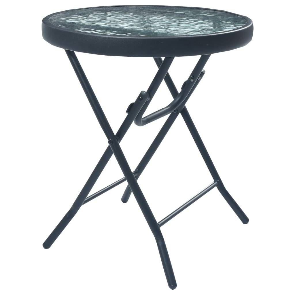 Helloshop26 - Ensemble de bistro jardin meuble extérieur terrasse 3 pièces noir acier - Image 4