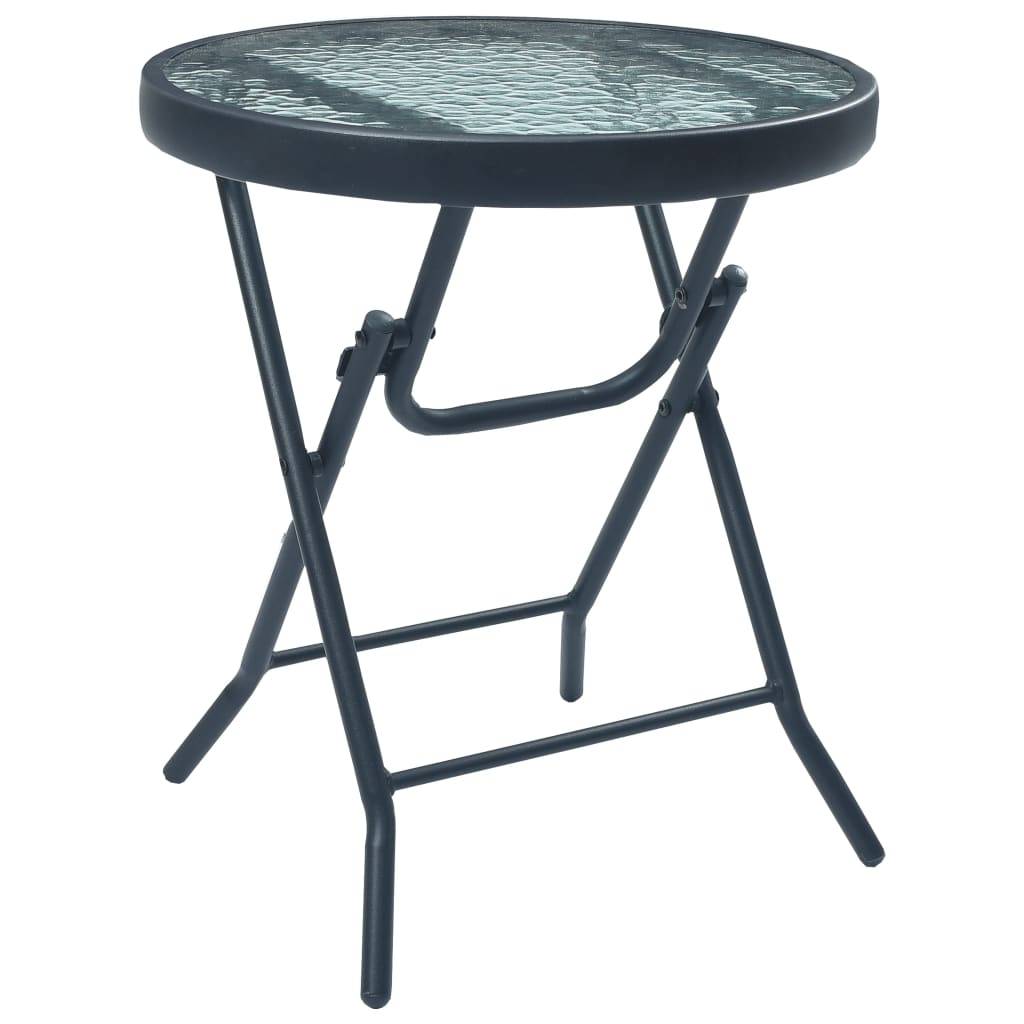 Helloshop26 - Ensemble de bistro jardin meuble extérieur terrasse 3 pièces noir acier - Image 2