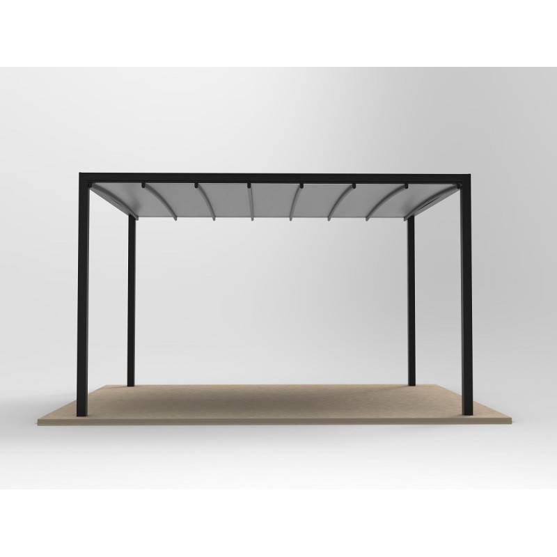 X-Metal - Pergola autoportante motorisée aluminium 12 m² toile rétractable anthracite X-Metal - Image 6
