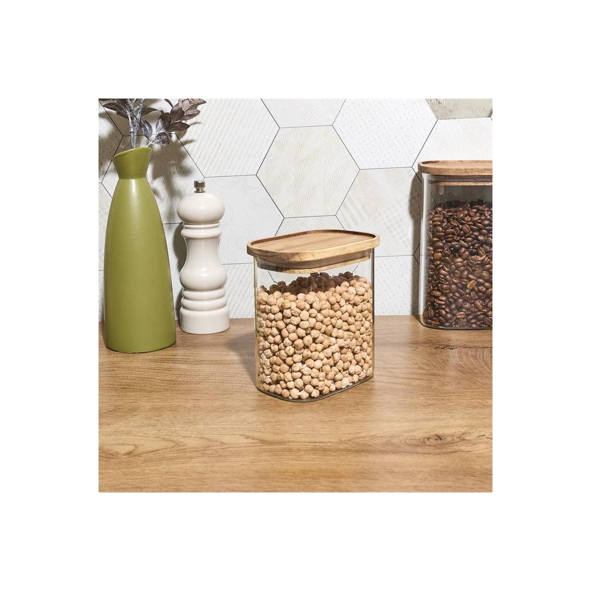 The Home Deco Factory - Bocal de Conservation "Heritage" 90cl Transparent & Marron - Image 4