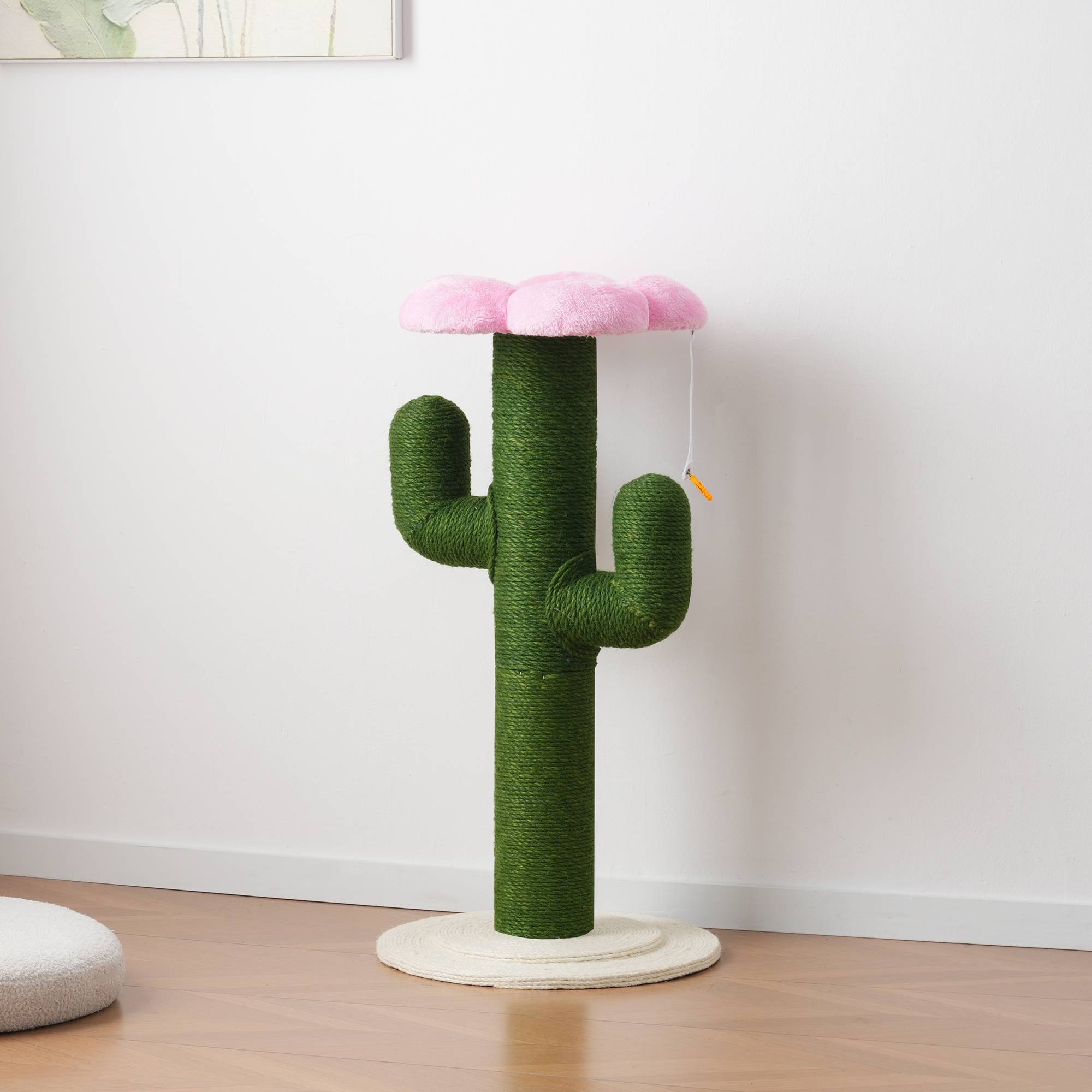 Arbre à Chat Cactus 90 cm, Poteaux en Sisal Épais, Griffoir avec Système Anti-Basculement, Arbre à Chat d’Intérieur, Design Vert - Image 9