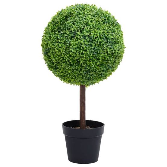 Plante de buis artificiel polyéthylène vert 19 x 19 x 71 cm - PANGIVO - Image 1
