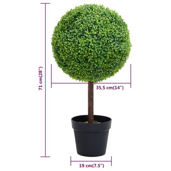 Plante de buis artificiel polyéthylène vert 19 x 19 x 71 cm - PANGIVO - Image 5