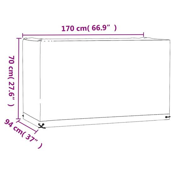 Housse de protection | Couvercle de protection | Housses salon de jardin 2 pcs 8œillets 170x94x70cm rectangulaire Maison Chic - Image 10