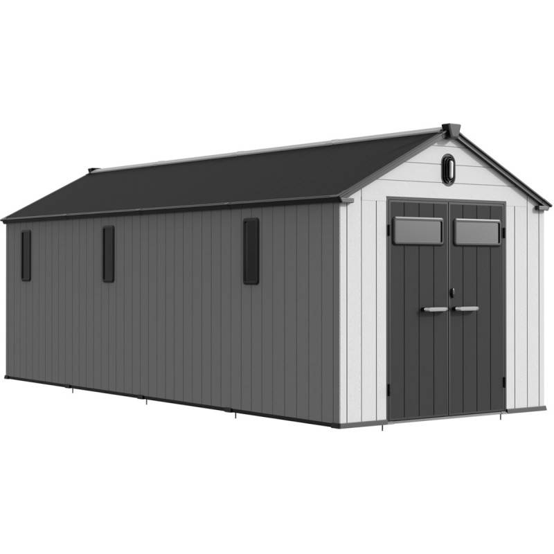 Abri de jardin 14m² résine polypropylène gris avec plancher Jobu Docker - Image 7