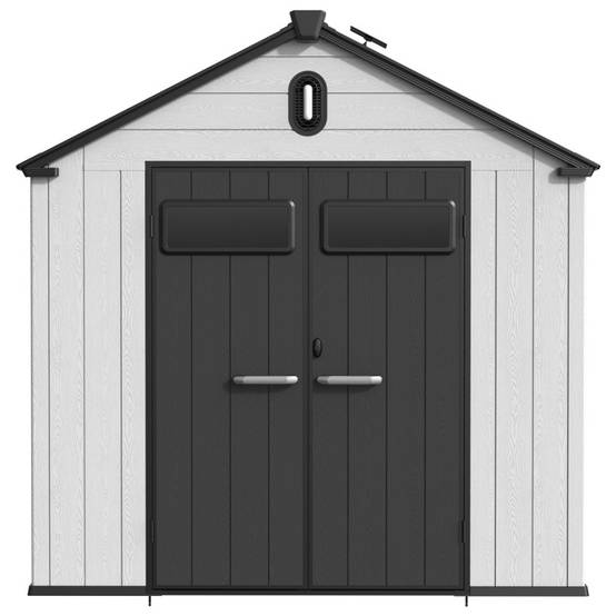 Abri de jardin 14m² résine polypropylène gris avec plancher Jobu Docker - Image 6