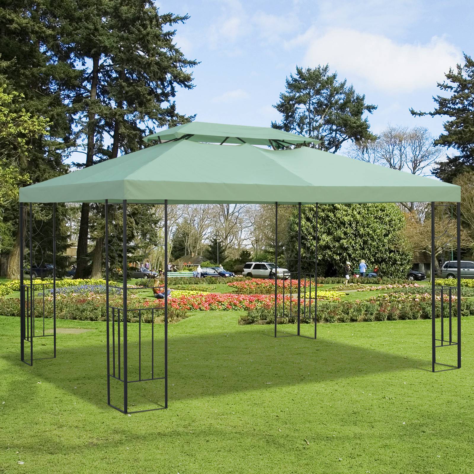 Outsunny - Toile de rechange pour pavillon tonnelle 3x4m polyester 180g/m² vert - Outsunny - Image 2